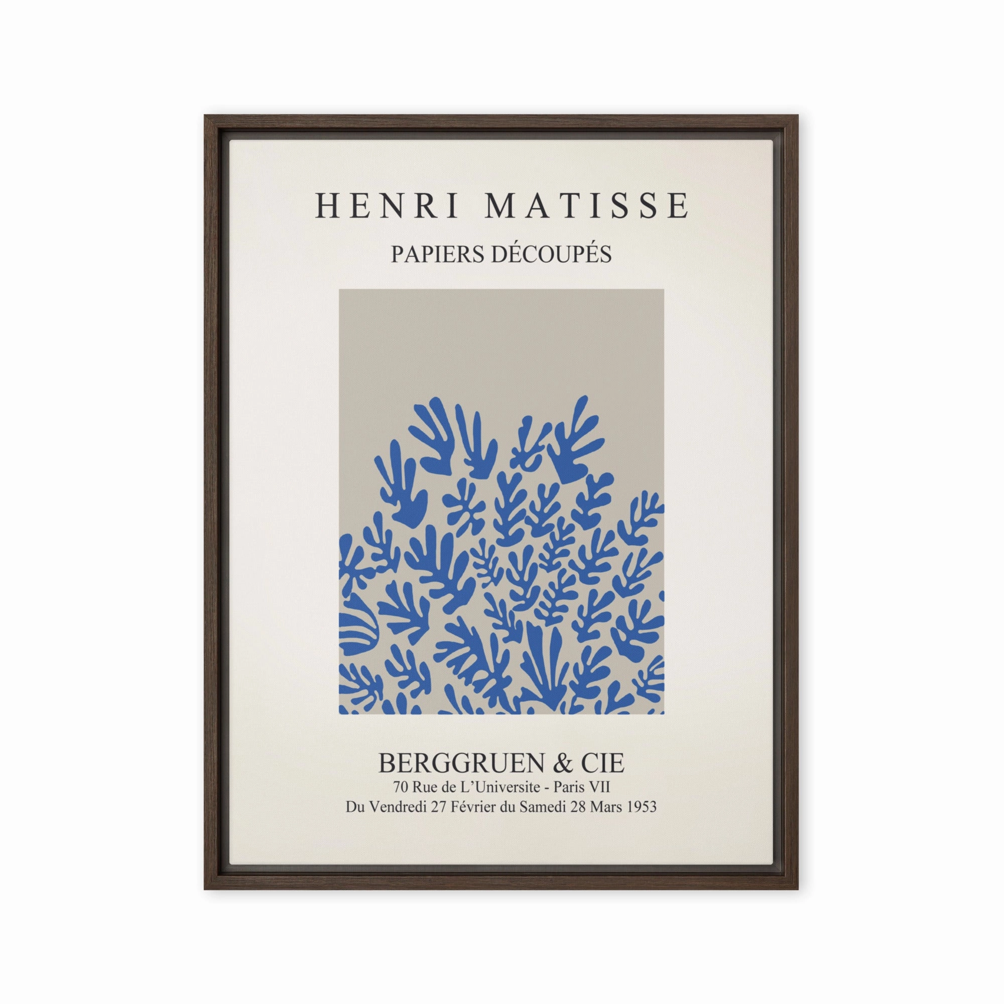 Leinwand - Henri Matisse, Paper Cutouts blaue Blumen canvas mural art
