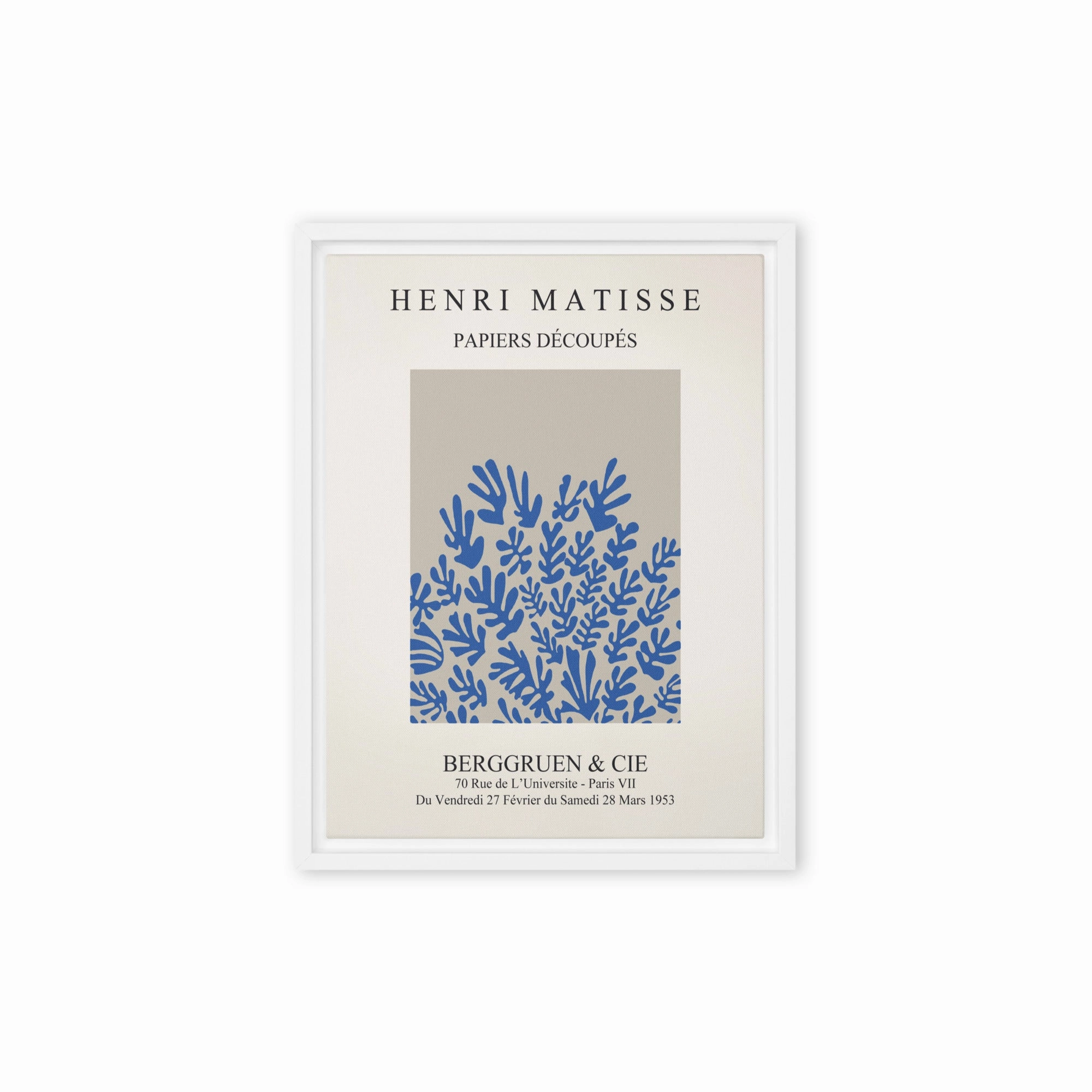Leinwand - Henri Matisse, Paper Cutouts blaue Blumen