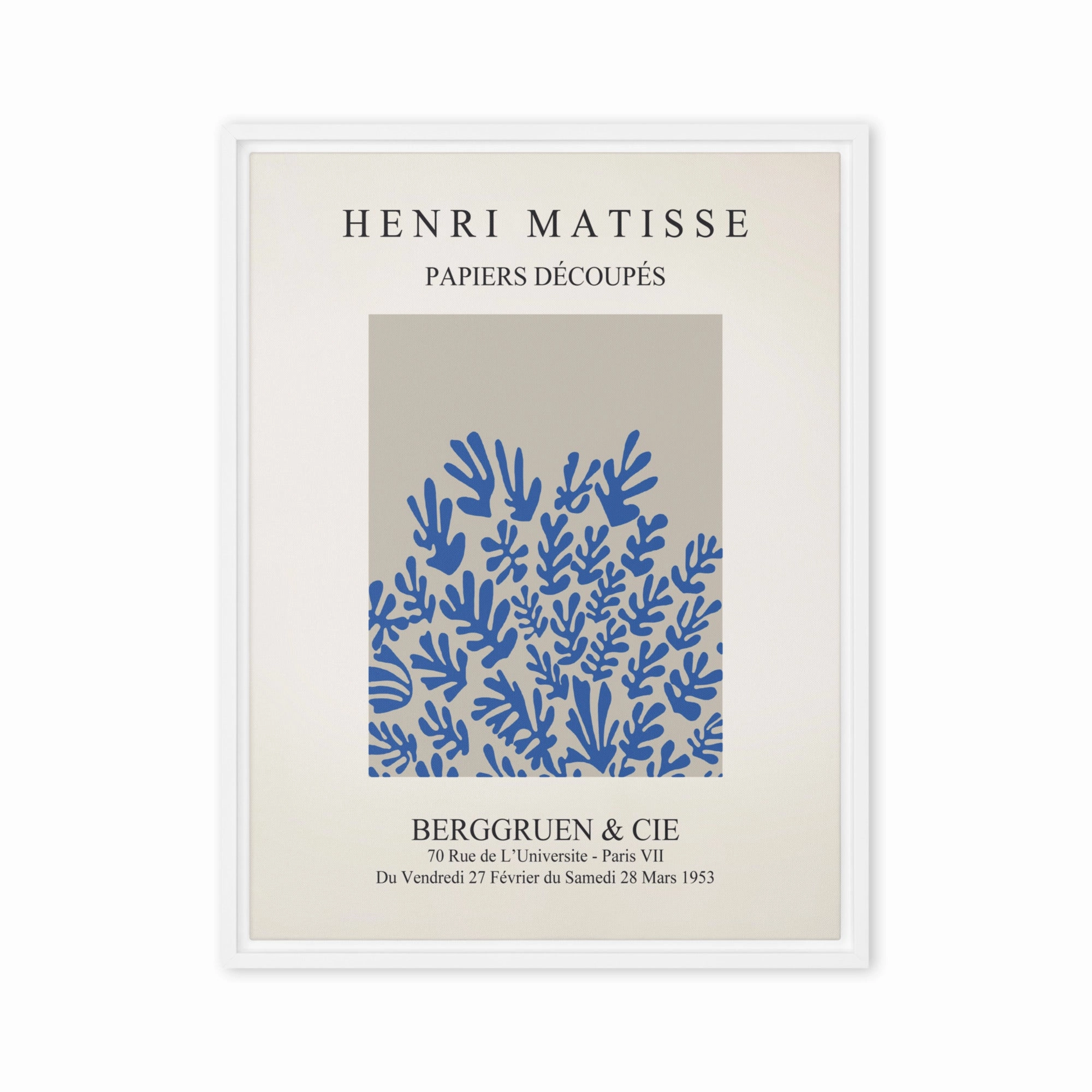 Leinwand - Henri Matisse, Paper Cutouts blaue Blumen