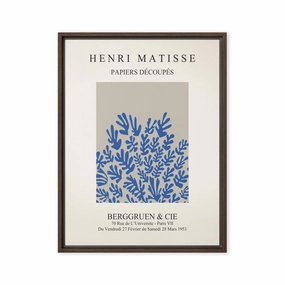 Leinwand - Henri Matisse, Paper Cutouts blaue Blumen canvas mural art