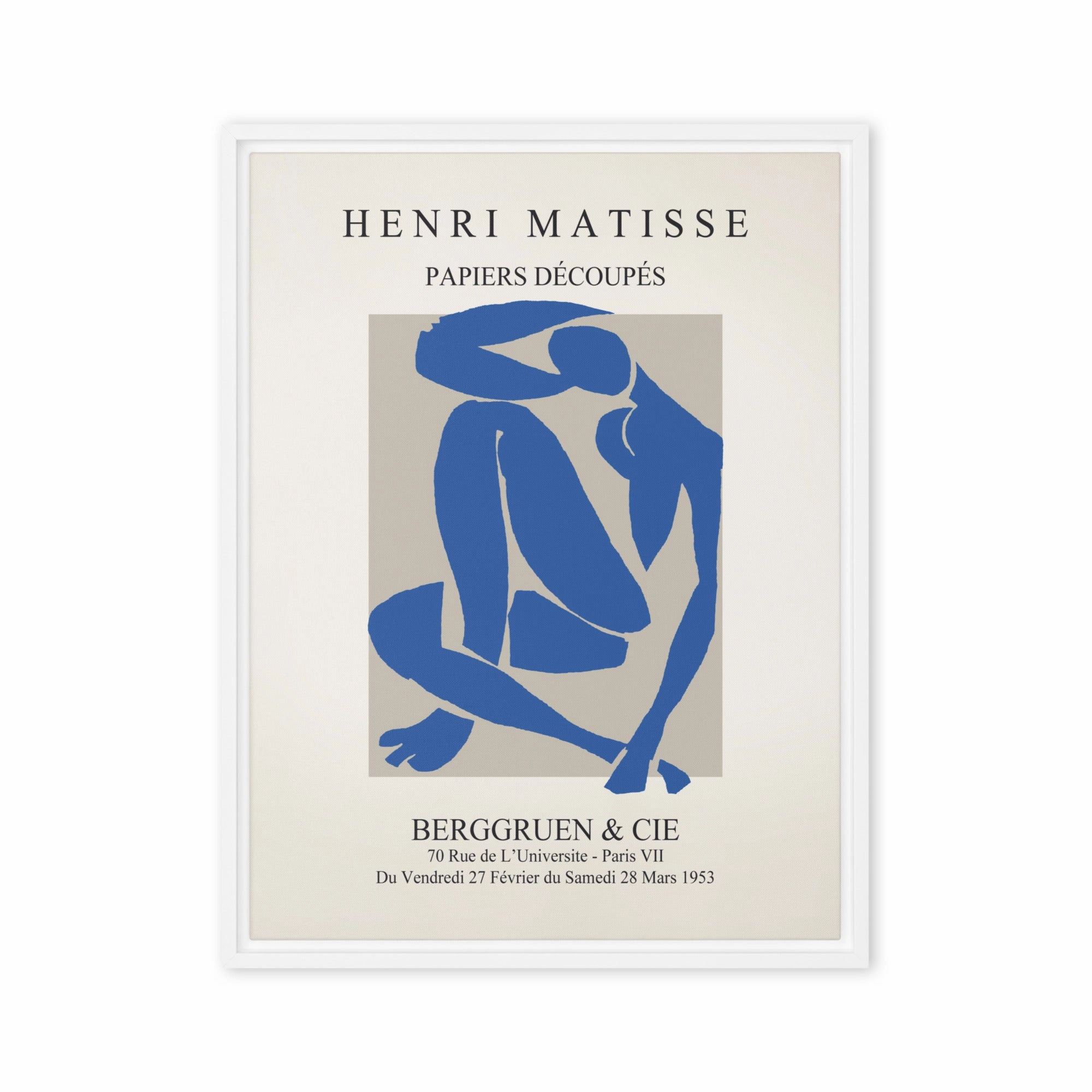 Leinwand - Henri Matisse, Paper Cutouts blauer Akt
