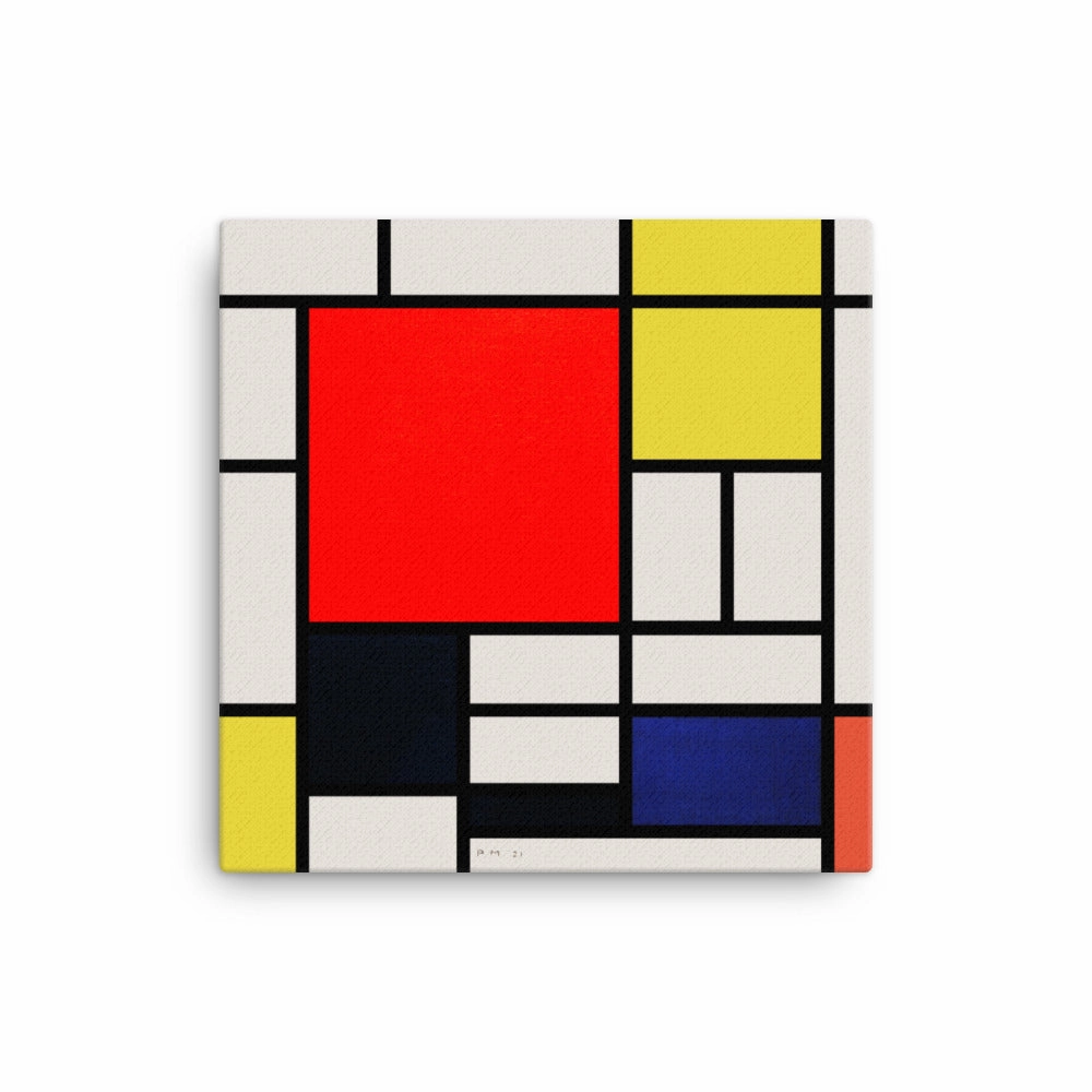 Leinwand - Mondrian, Composition with red yellow black gray and blue