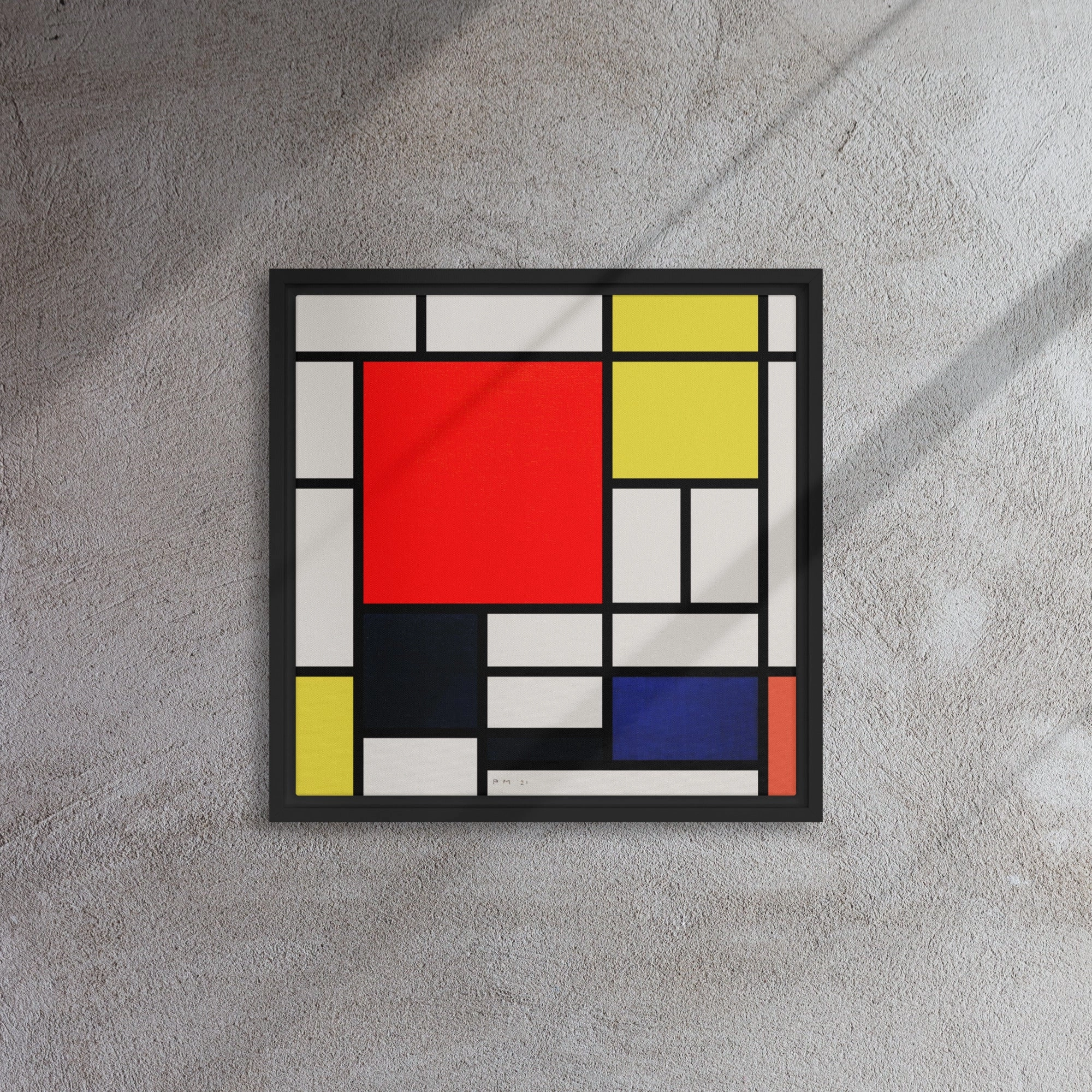 Leinwand - Mondrian, Composition with red yellow black gray and blue