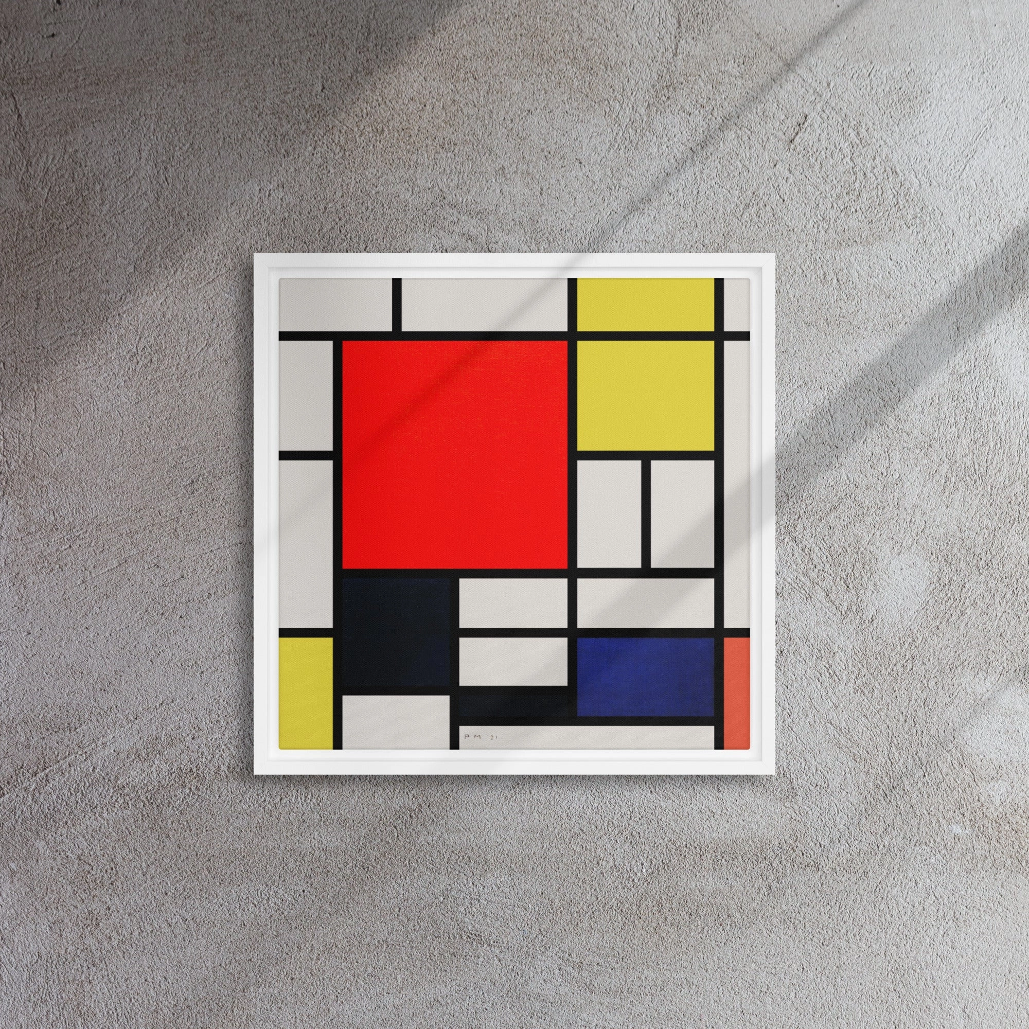 Leinwand - Mondrian, Composition with red yellow black gray and blue