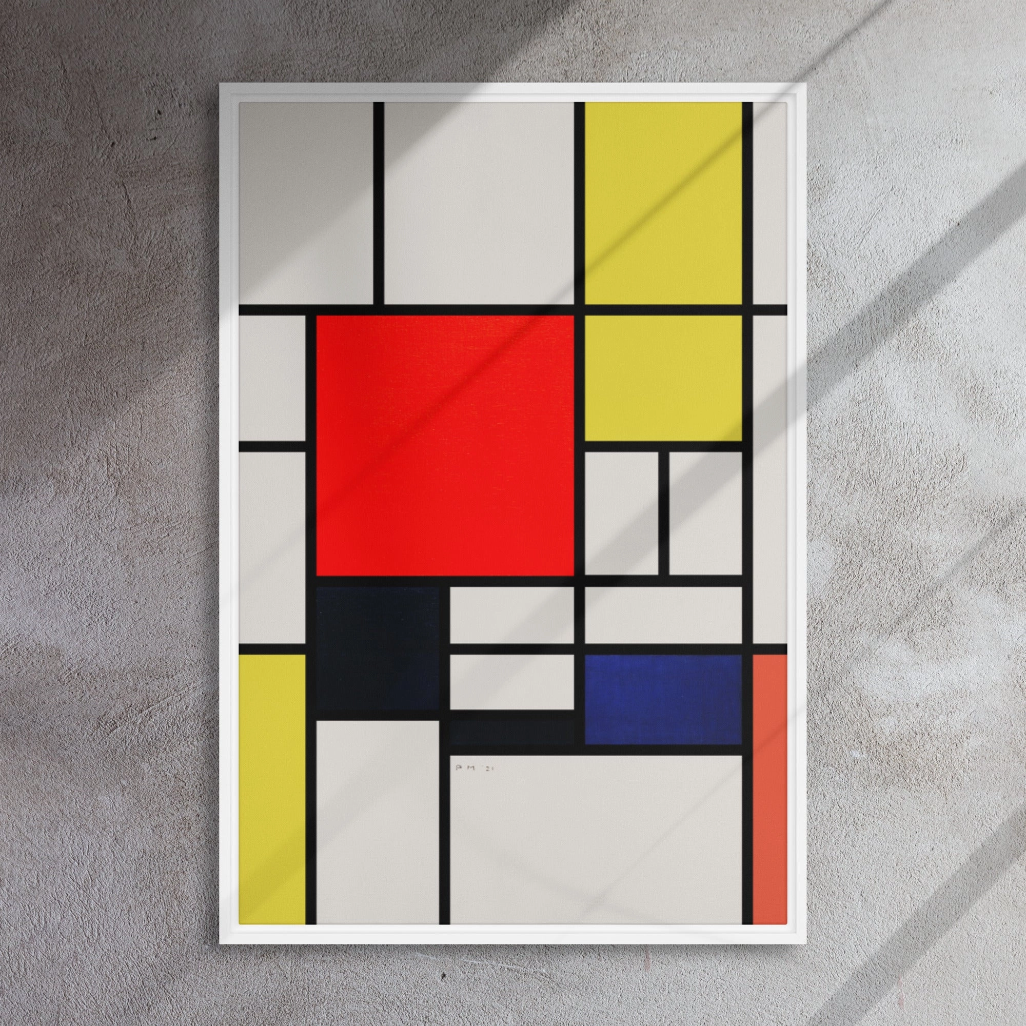 Leinwand - Mondrian, Composition with red yellow black gray and blue