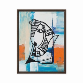 Leinwand - Pablo Picasso, Les Demoiselles dAvignon in orange canvas mural art