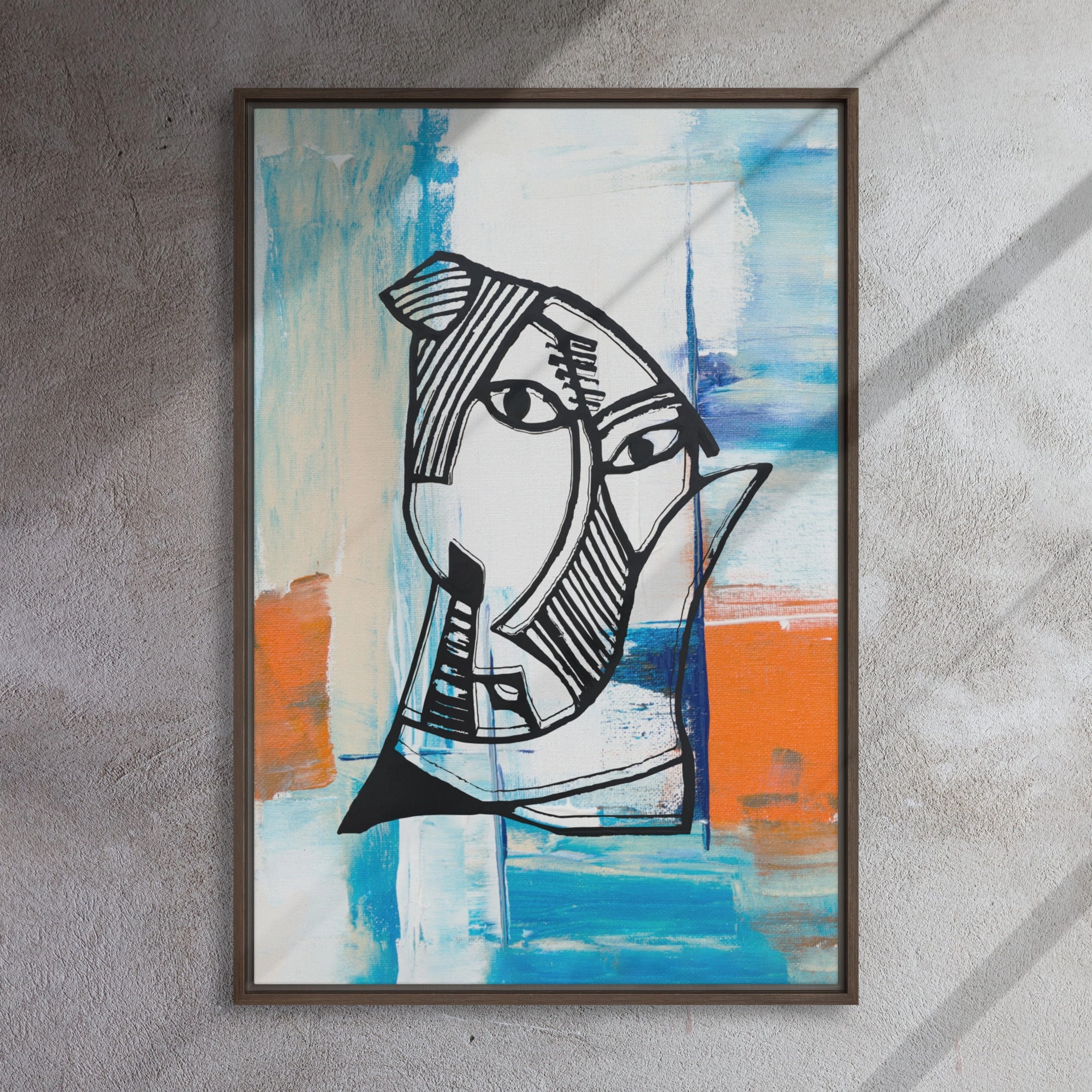 Leinwand - Pablo Picasso, Les Demoiselles dAvignon in orange