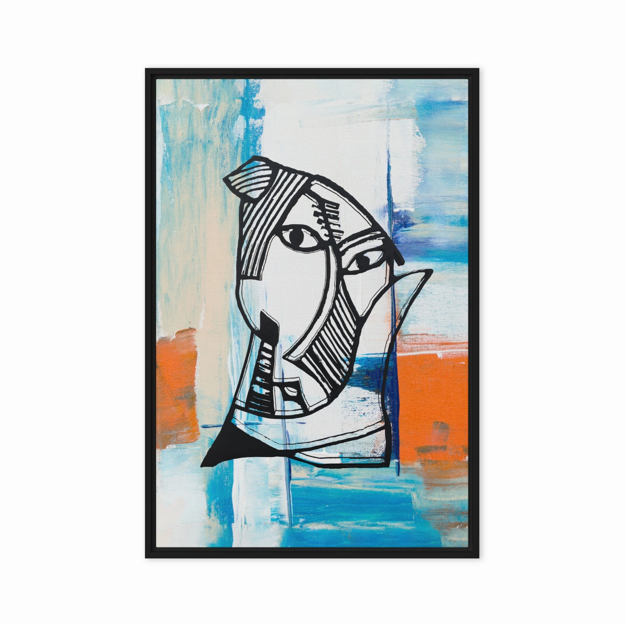 Leinwand - Pablo Picasso, Les Demoiselles dAvignon in orange