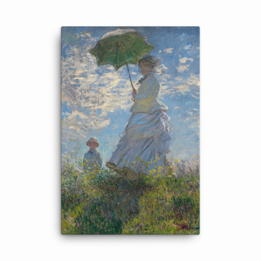 Leinwand - Woman with a Parasol - Madame Monet and Her Son