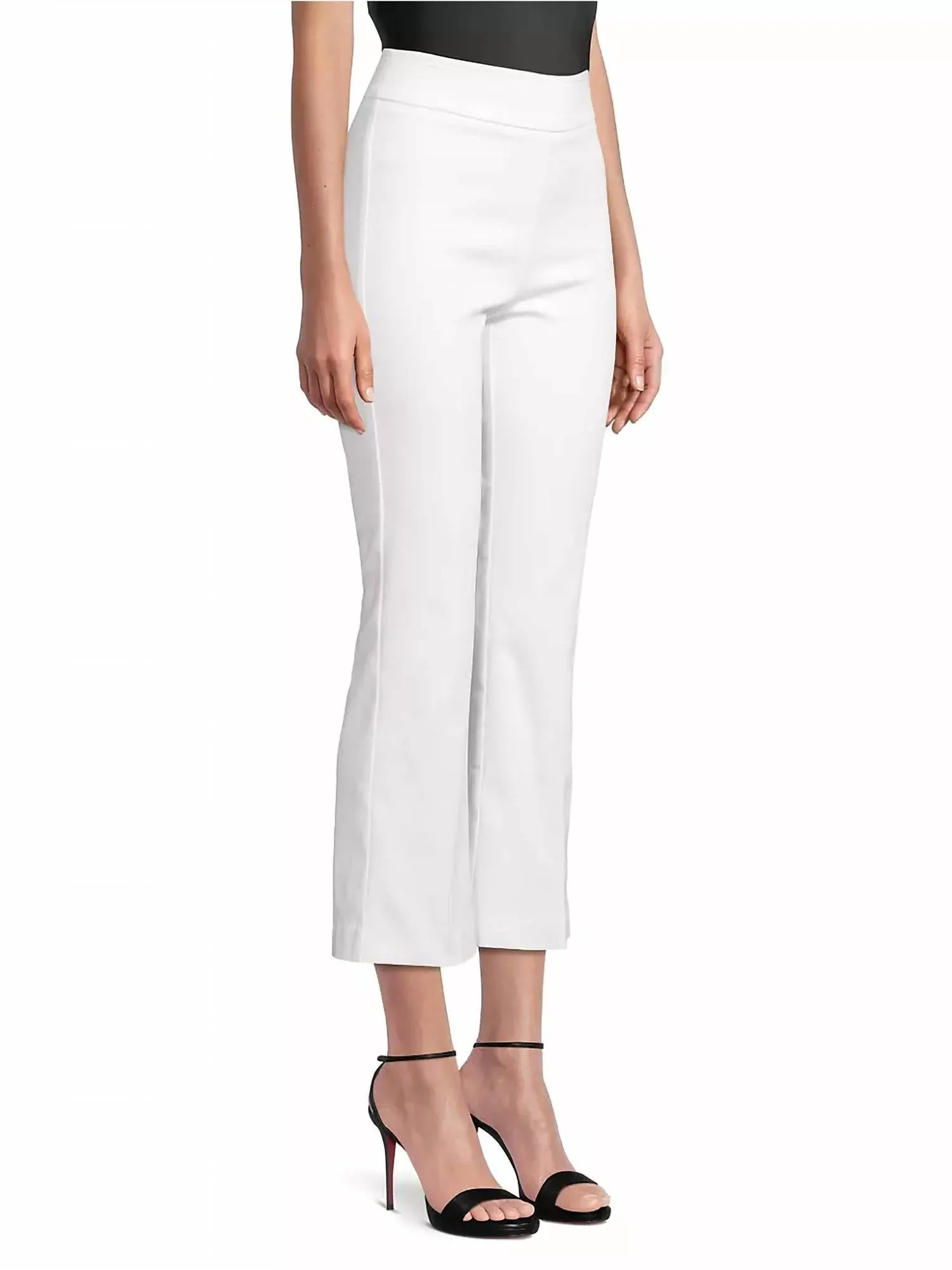 Leo Ponti Jersey Crop Flare Hose in Off-White