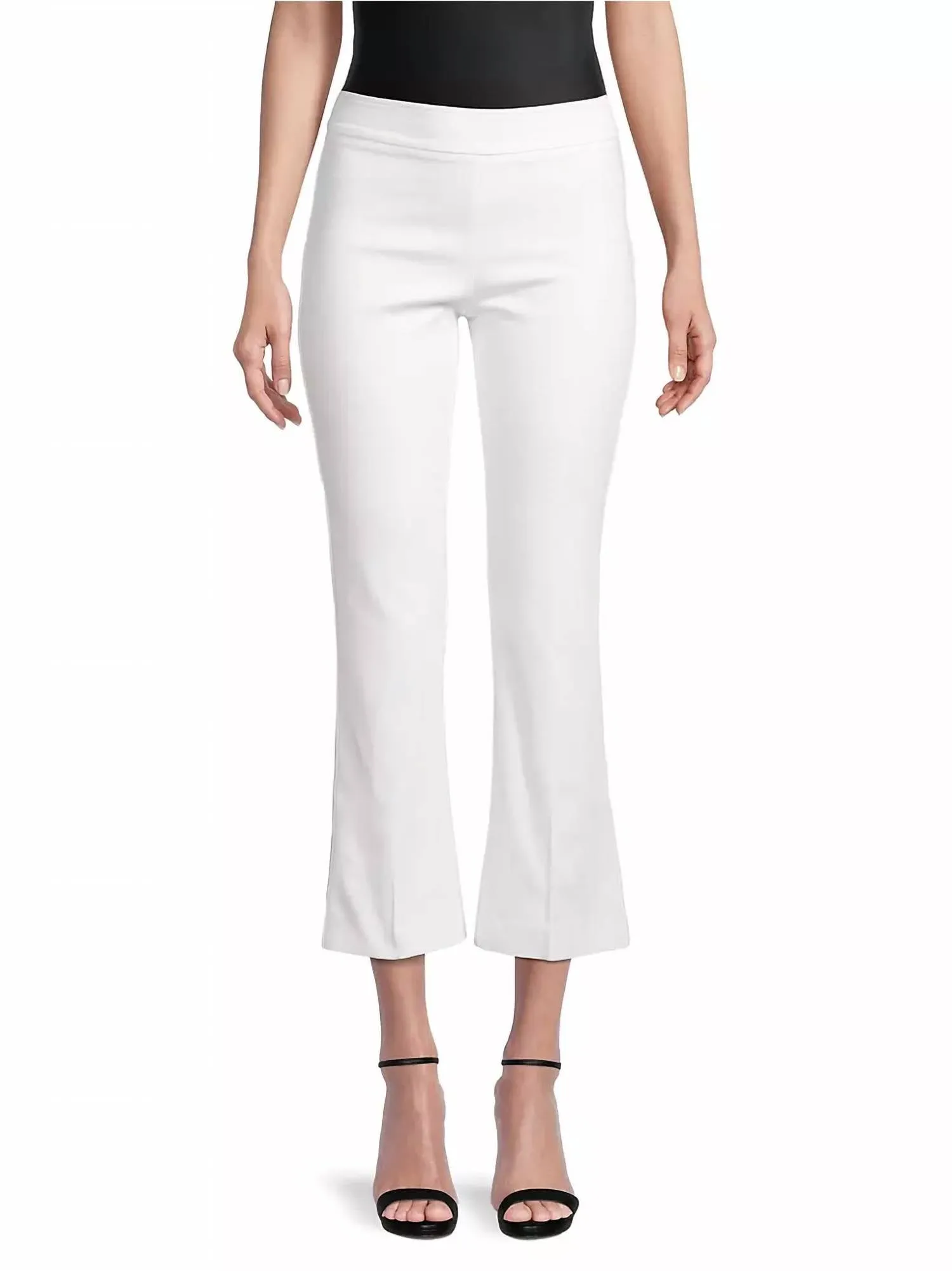 Leo Ponti Jersey Crop Flare Hose in Off-White