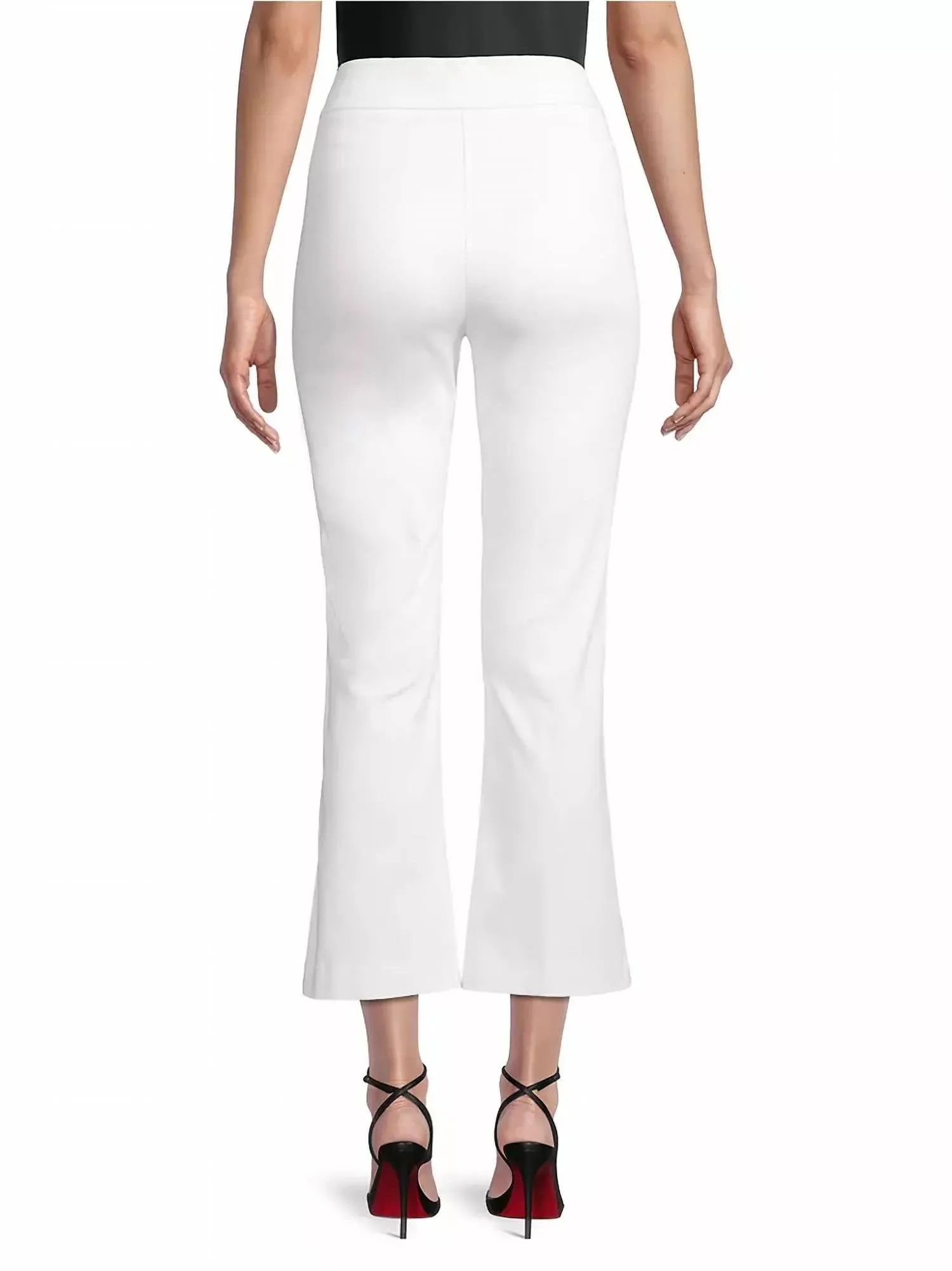 Leo Ponti Jersey Crop Flare Hose in Off-White