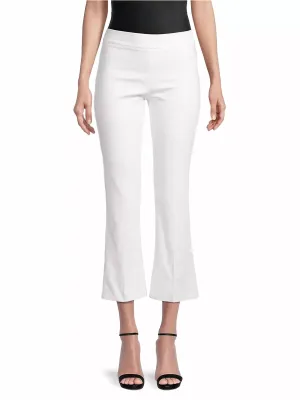 Leo Ponti Jersey Crop Flare Hose in Off-White