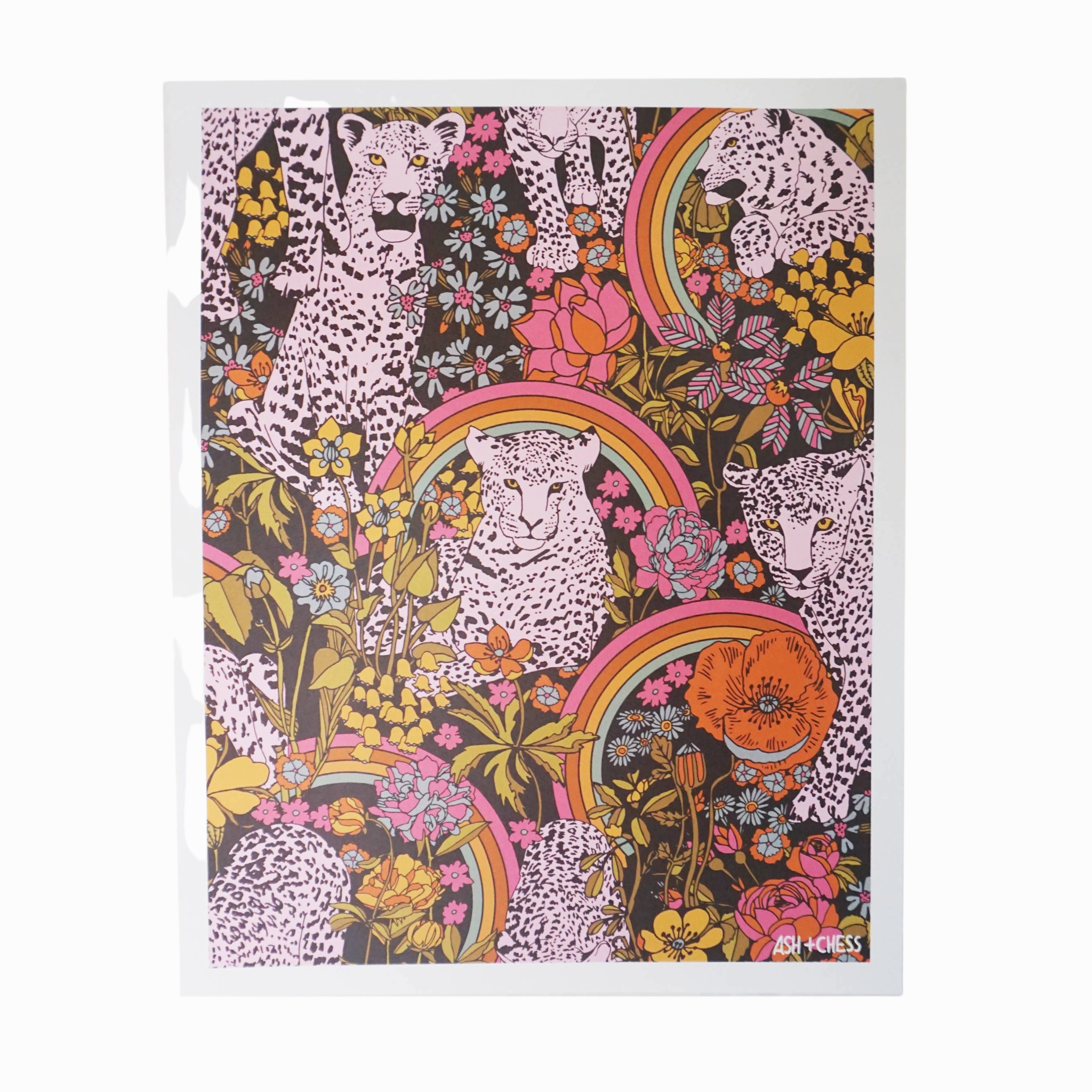Leopard Garden Meadow 11 x 14 Art Print framed wall decor