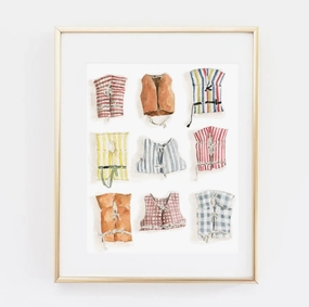 Life Jacket Watercolor Art Print (By Emily Lex) framed wall decor