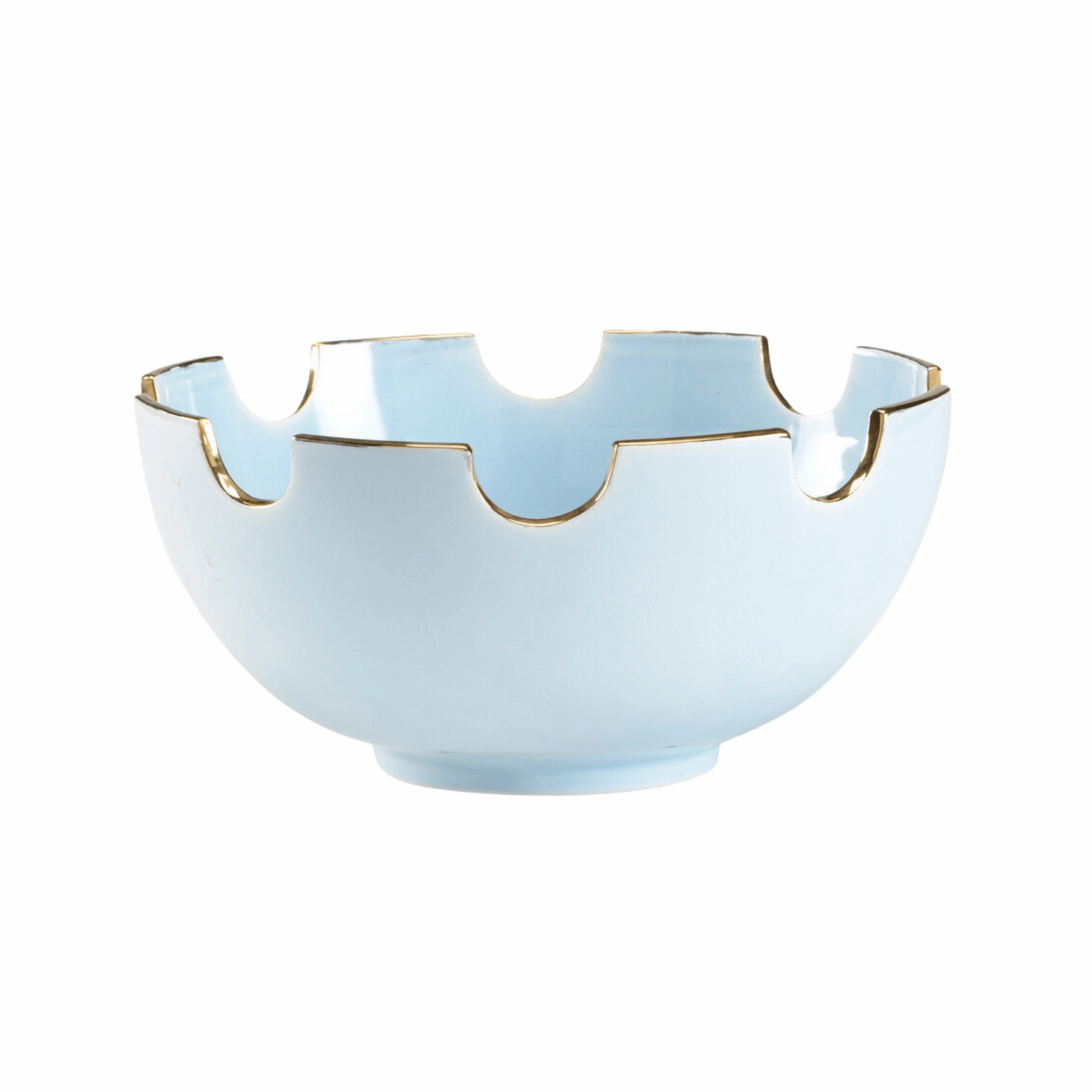 Light Blue and Gold Ceramic Decorative Bowl home display ornament