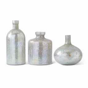 Light Green & Blue Glass Bottle Vase (Multiple Sizes) interior room decor