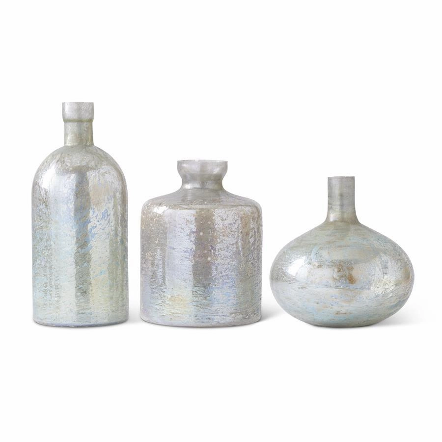 Light Green & Blue Glass Bottle Vase (Multiple Sizes) interior room decor