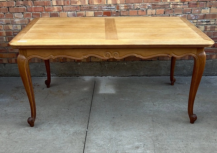 LIGHT LOUIS XV OAK RECTANGULAR DINING TABLE interior room decor