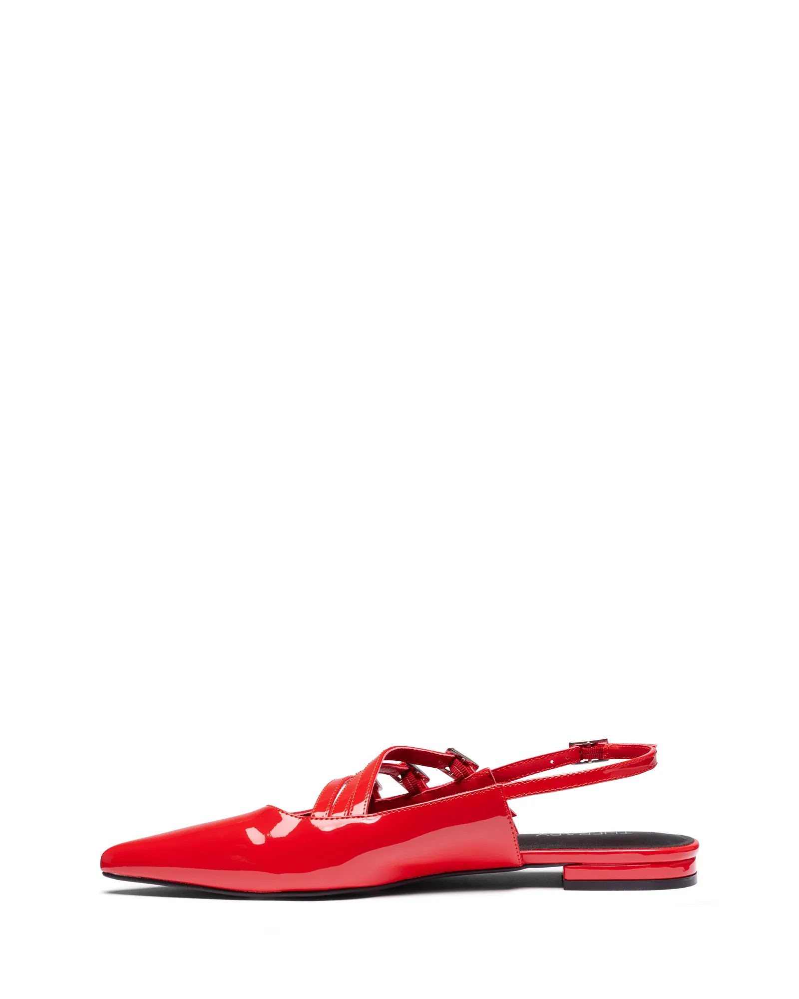 Lisst Slingback Flachschuh Rot Lackleder