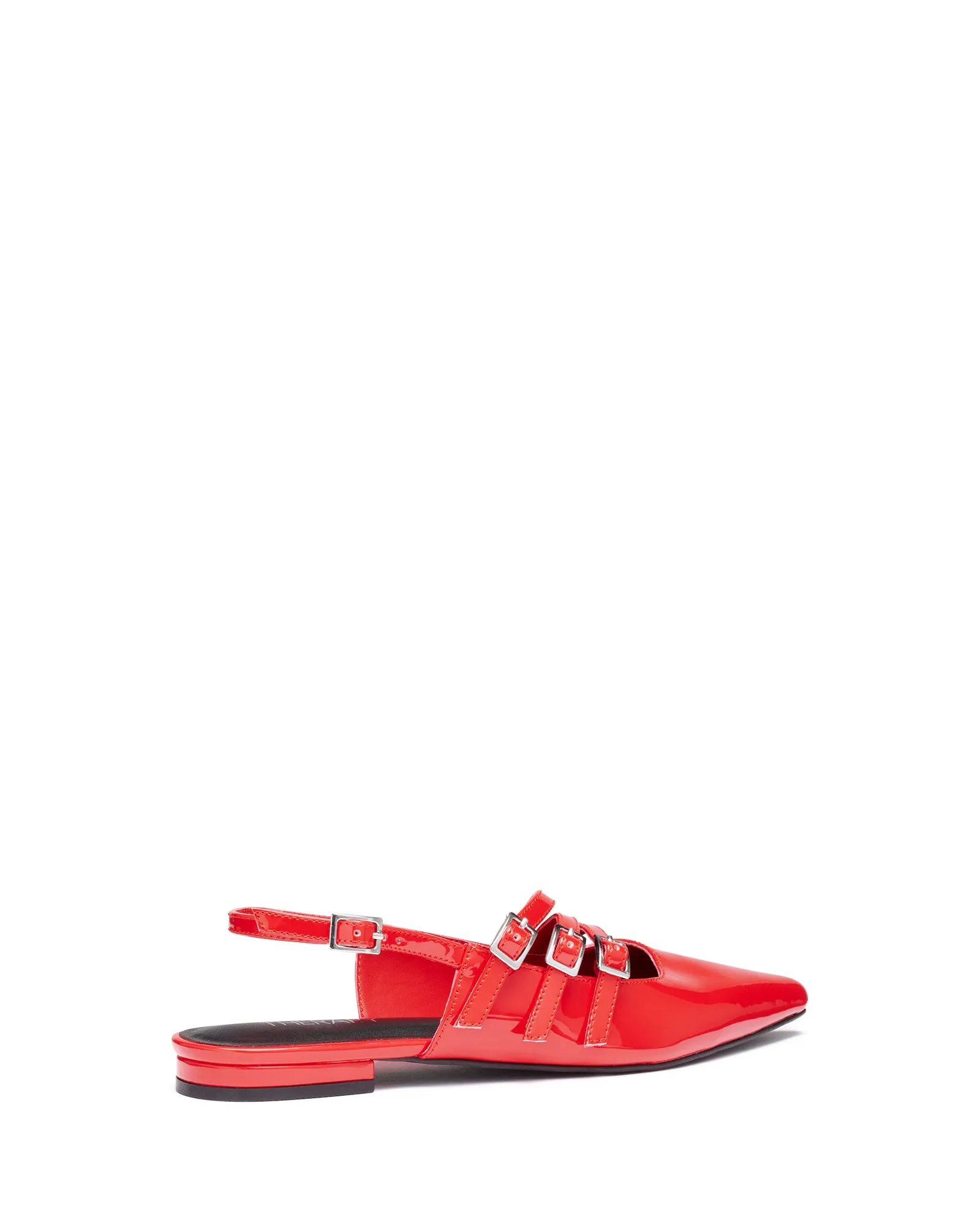 Lisst Slingback Flachschuh Rot Lackleder