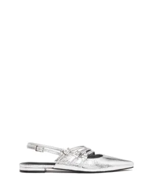 Lisst Slingback Flachsilber Rissig Metallisch