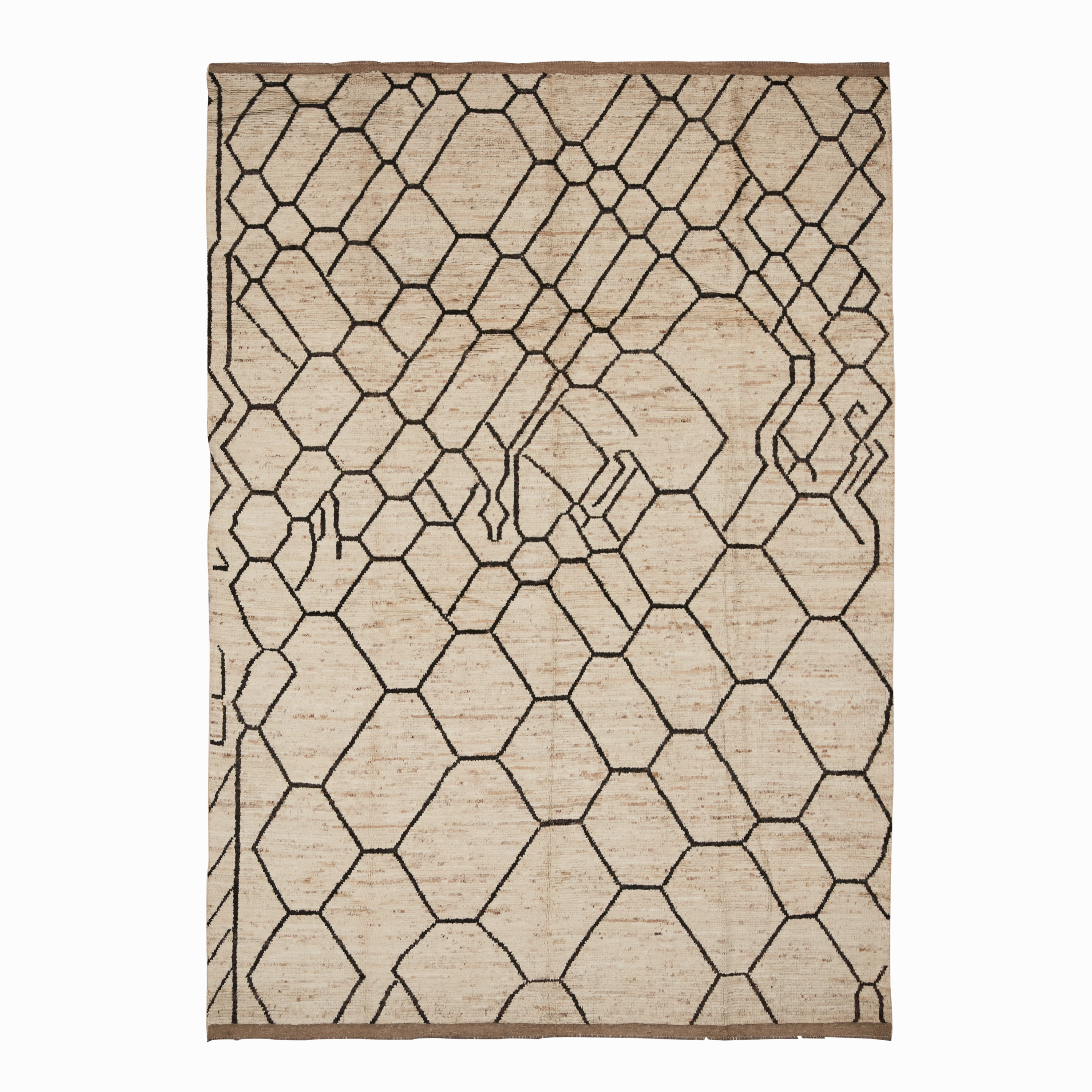 Lodhi Ivory/Black minimalist everyday rug