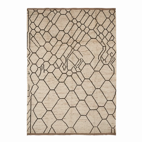 Lodhi Ivory/Black minimalist everyday rug