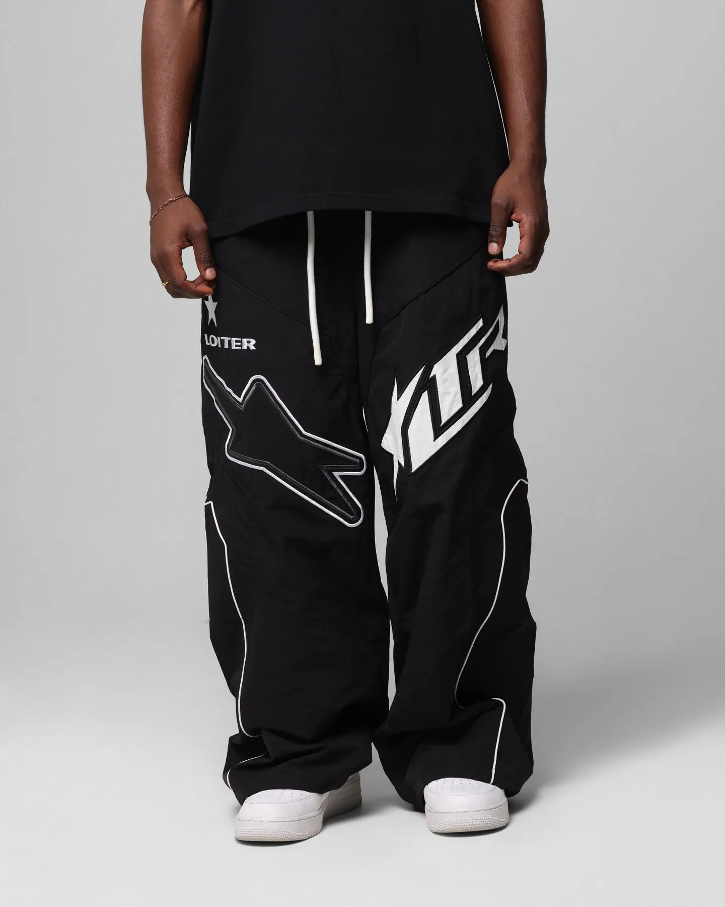 Loiter Motocross Fallschirmhose Schwarz