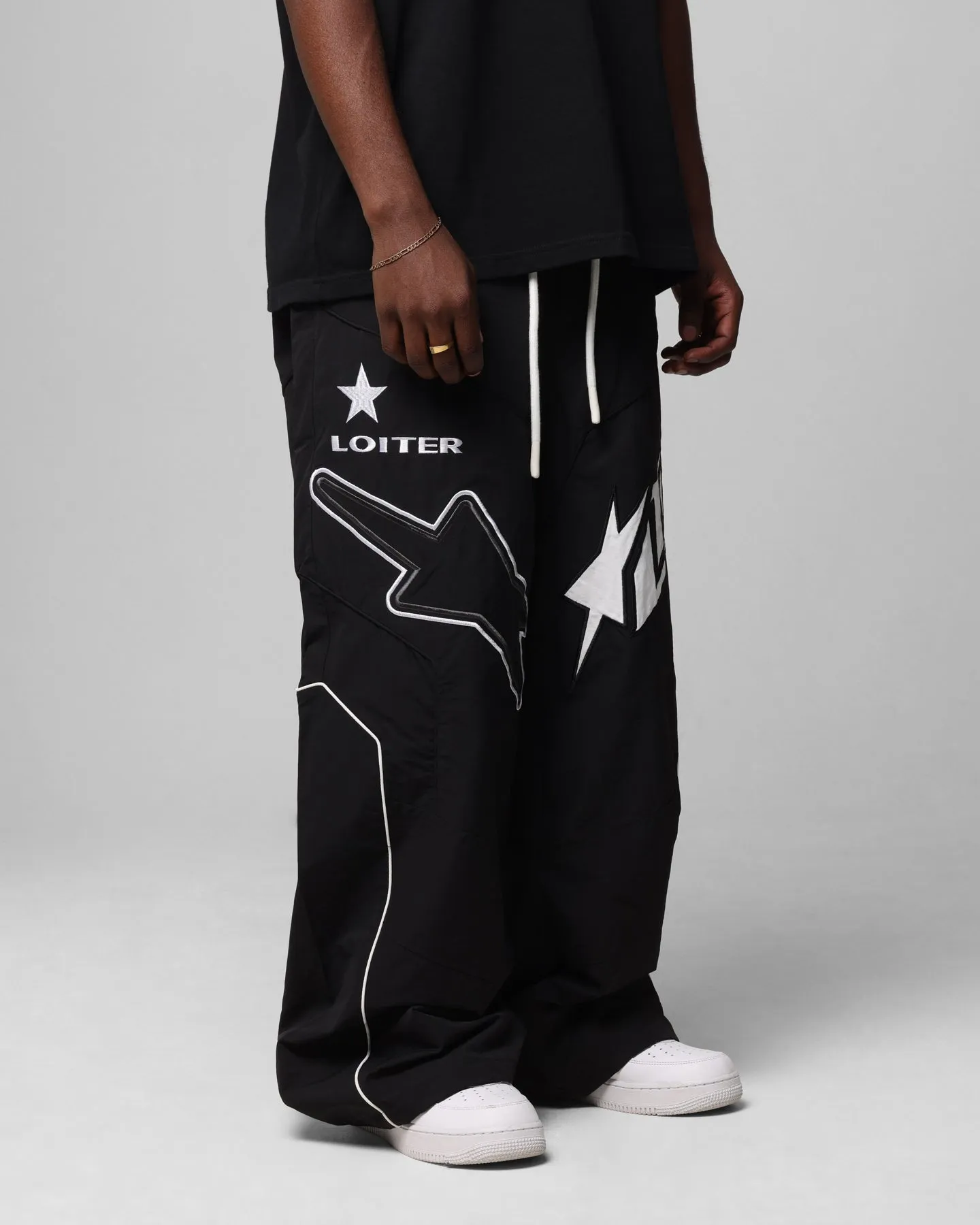 Loiter Motocross Fallschirmhose Schwarz