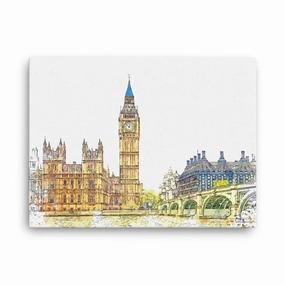 London in Orange - canvas canvas mural art