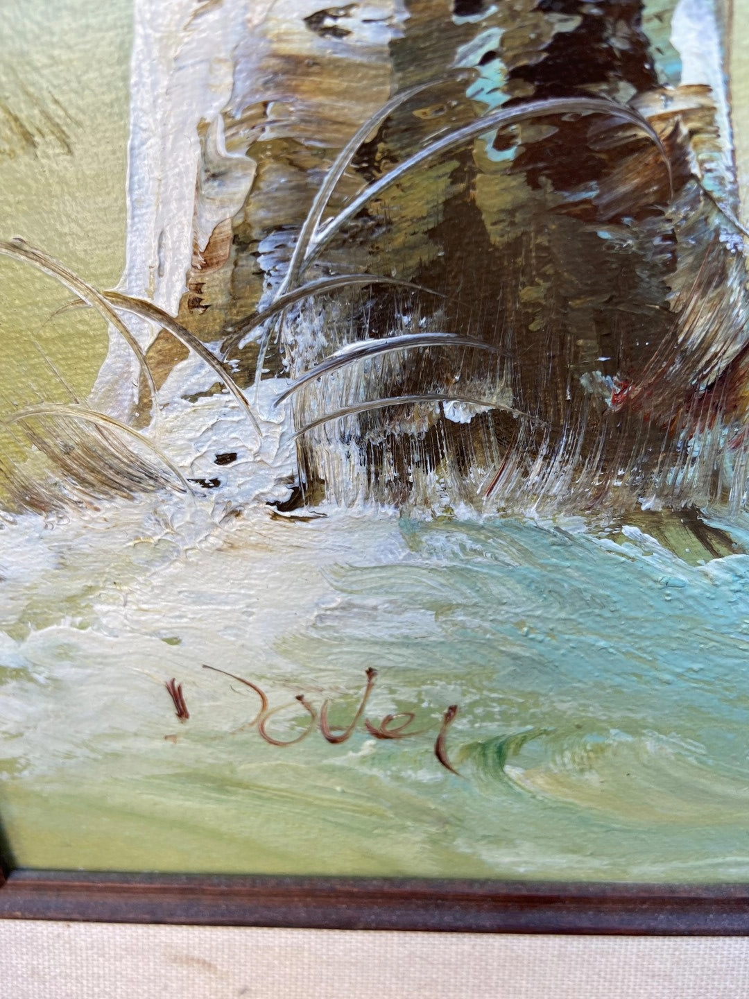 LONELY CABIN WINTER SCENE OIL PAINTING
