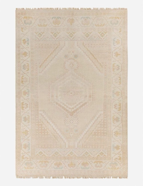Lotus Hand-Knotted Wool-Blend Rug trendy fashion rug