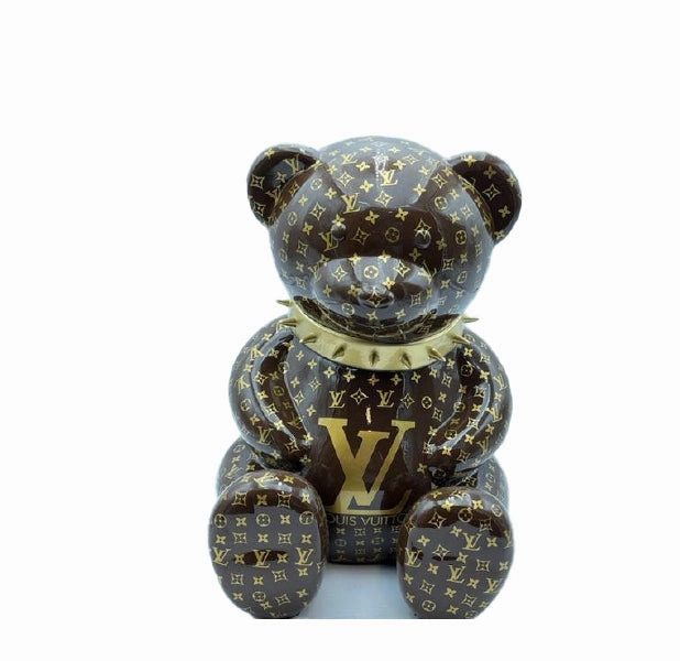 LOUIS VUITTON  GOLD TEDDY BEAR dreamcatcher wall hanging