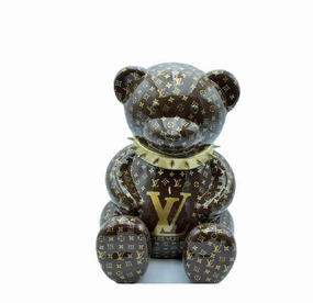 LOUIS VUITTON  GOLD TEDDY BEAR dreamcatcher wall hanging
