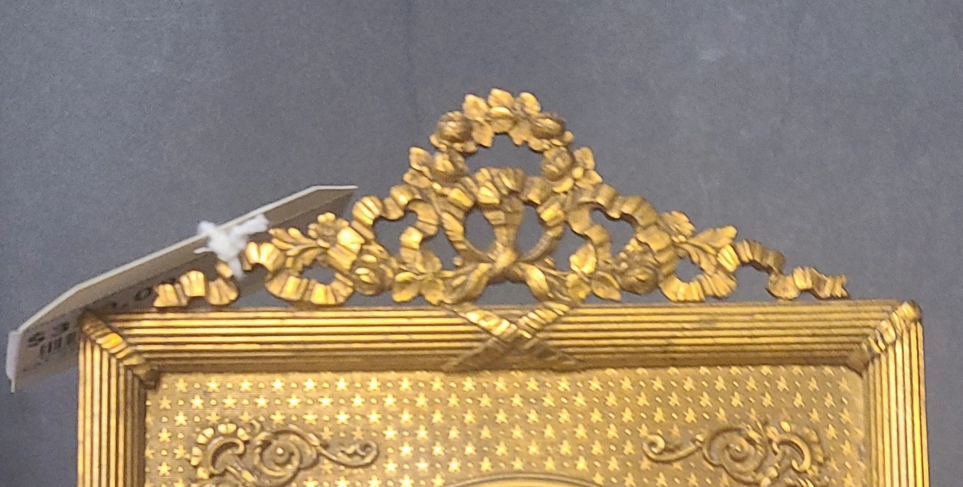 LOUIS XVI BRASS AND BONE LADY PAINTING - AS FOUND