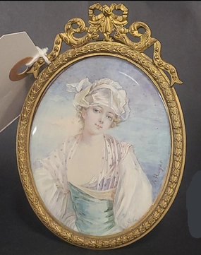 LOUIS XVI PASTEL COLOR PAINTING OF YOUNG LADY classic mural painting