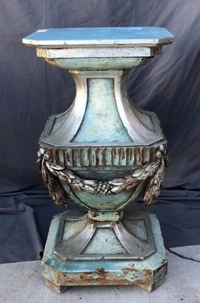 LOUIS XVI SIILVER GILT AND BLUE PEDESTAL BASE interior room decor