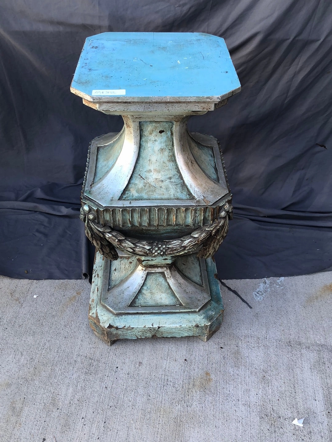 LOUIS XVI SIILVER GILT AND BLUE PEDESTAL BASE