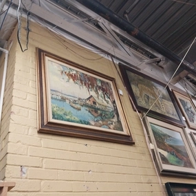 LOUISIANNA SWAMP OIL PAINTING SIGNED classic mural painting