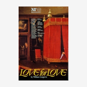 Love for Love 1985 Print vintage woodcut wallpaper