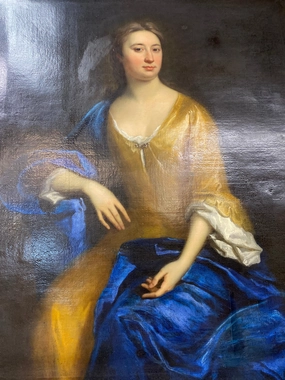 LOVELY LADY IN BLUE OIL PAINTING classic mural painting