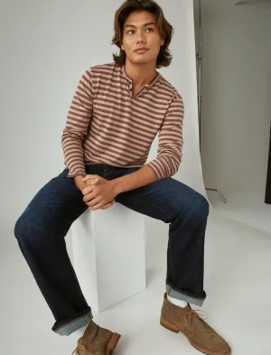 Lucky Brand Venice Burnout Streifen Langarm Ausschnitt mit Einkerbung Multi Lucky Brand