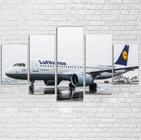 Lufthansa's A320 Neo Printed Multiple Canvas Poster canvas mural art