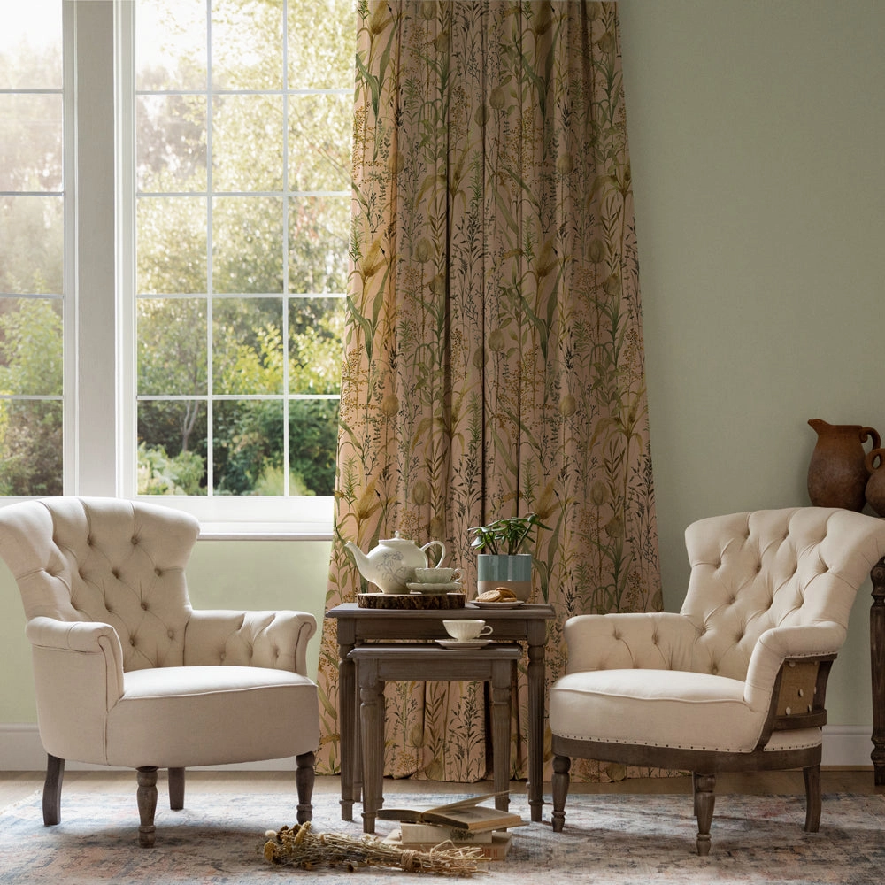 Lydiard Printed Cotton Fabric (By The Metre) Apricot