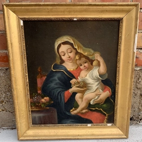 MADONNA AND CHILD PAINTING ON CANVAS classic mural painting