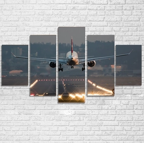Magnificent Airplane Landing Printed Multiple Canvas Poster canvas mural art