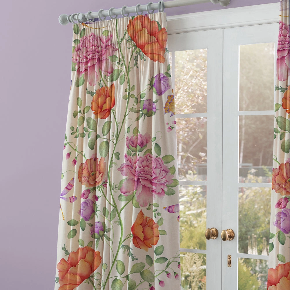 Maisie Printed Cotton Fabric (By The Metre) Fuchsia