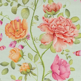 Maisie Printed Cotton Fabric (By The Metre) Sage elegant table cloth  