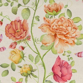 Maisie Printed Cotton Fabric (By The Metre) Sand elegant table cloth  